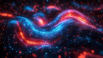Vivid Abstract Waves of Glowing Particles in Multiple Colors photo