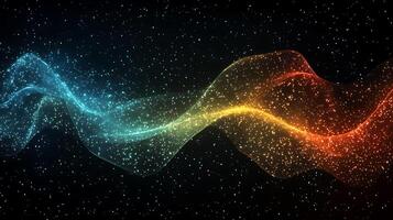 Dynamic Abstract Waves Forming Colorful Patterns in a Starry Background photo