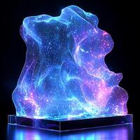 Abstract Glowing Mesh with Vibrant Colors and Dynamic Light Patterns photo