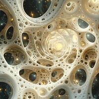Abstract Fractal Structure with Cosmic Elements and Intricate Patterns photo
