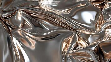 Metallic Wrinkled Surface With Reflective Abstract Patterns and Textures photo