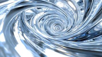 Abstract Spiral Design With Shiny Metallic and Glass-Like Textures in Motion photo