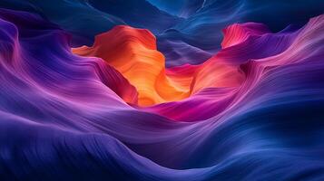 Vivid Abstract Landscape With Multicolored Flowing Textures and Illusions of Depth photo