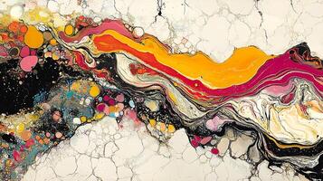 Abstract Fluid Art With Vibrant Swirls and Intricate Patterns photo