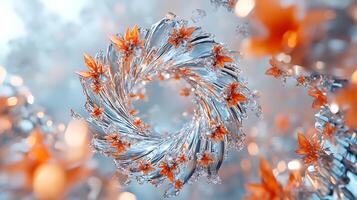 Elegant Spiral of Ice and Fire with Dynamic Abstract Elements photo