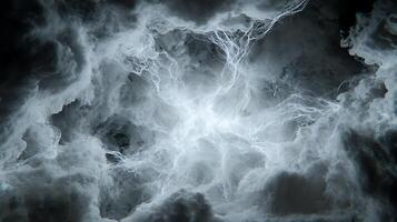 Intricate Lightning-Like Energy Form Amidst Dense Clouds photo