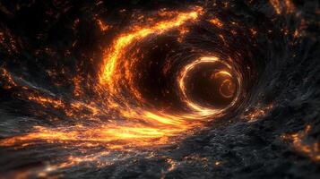 Abstract Fiery Tunnel with Glowing Lava Texture in a Futuristic Style photo