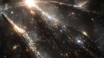 Majestic Cosmic Structures Surrounded by Sparkling Stars in Deep Space photo