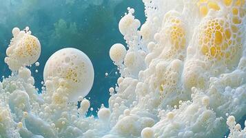 Abstract Representation of Floating Organic Structures in Vibrant Colors photo