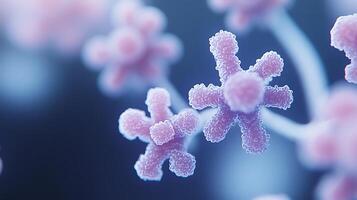 Close-Up of Abstract Pink Molecular Structures on a Blurred Background photo