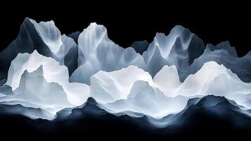 Spectacular Abstract Visualization of Fluid Waves in a Contrasting Black Background photo