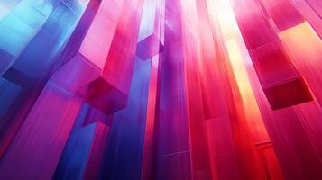 Vibrant Abstract Composition of Colorful Geometric Rectangles in Gradient Tones photo