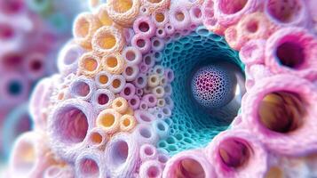 Colorful Abstract Honeycomb Structure with Depth and Patterns photo