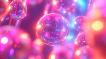 Vibrant Abstract Floating Orbs in Colorful Artistic Fantasy Scene photo