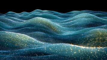Abstract Digital Design of Luminous Flowing Waves with Sparkling Particles photo