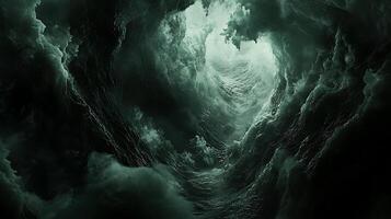Dramatic Abstract Stormy Ocean Vortex with Mystical Churning Waves photo