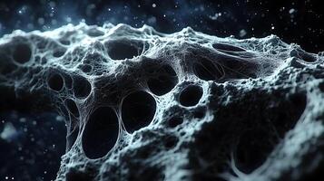 Abstract Close-Up View of a Porous Organic Structure with Intricate Webbing photo