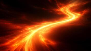 Glowing Molten Light Stream on Dark Background in Abstract Design photo