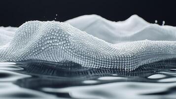Abstract Mesh Surface on Reflective Liquid in Modern Artistic Design photo