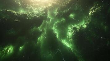 Stunning Green Storm Clouds in a Dynamic Atmospheric Scene photo