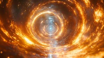 Golden Vortex with Sparkling Whirls Creating a Mystical Energy Field photo