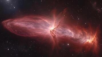 Stunning Stellar Nebula Captured in Outer Space with Red Twisted Gas photo
