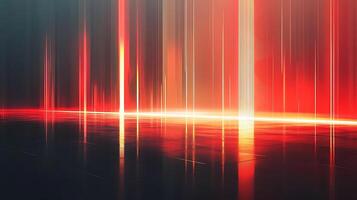 Abstract Light Rays and Reflections in a Dark Glowing Environment photo