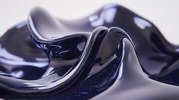 Abstract Smooth Blue Liquid Wave With Glossy Texture and Flowing Shapes photo