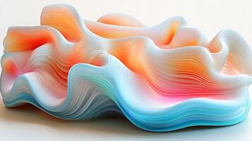 Abstract Multicolored Wave-Like Layers in a Modern Art Composition photo