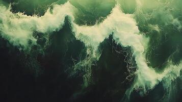 Dynamic Emerald Waves Captured in Motion From an Aerial Perspective photo