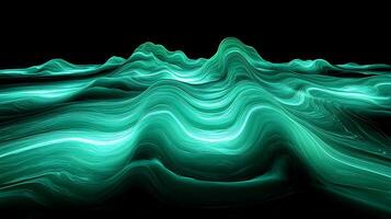 Abstract Emerald Waves in a Digital Fluid Art Composition photo