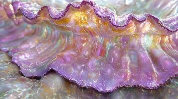 Close-Up of Vibrant Iridescent Abstract Surface with Holographic Highlights photo