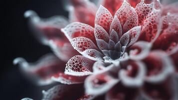 Abstract Macro View of a Red Flower With Delicate Petal Details photo
