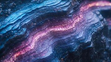 Abstract Close-Up of Glittering and Textured Colorful Stone Layers with Shiny Glow photo