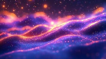 Magical Abstract Waves With Illuminated Particle Effects and Vibrant Colors photo