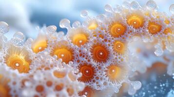 Abstract Artistic Design Featuring Orange and White Spiral Structures photo