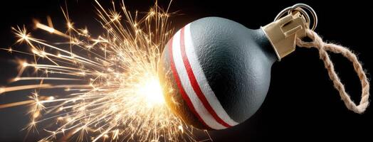 A bomb with sparklers on it photo
