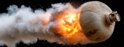 A large object is being blown up by a large explosion photo