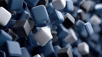 A group of black and white cubes photo