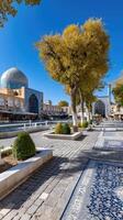 The courtyard of the mosque in the city of isfahan, iran photo
