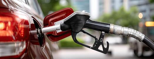 A car with a fuel pump is shown photo
