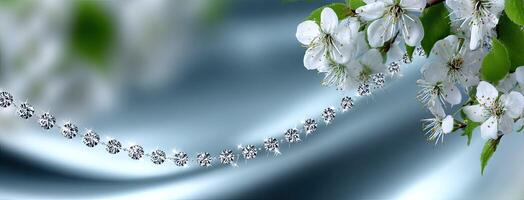 A beautiful white flower with diamonds on it photo