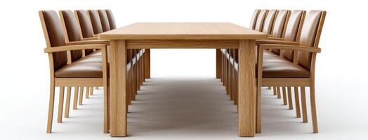A long table with chairs around it photo
