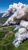 A large plume of smoke photo
