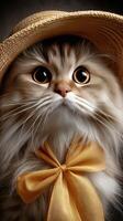 A cat wearing a hat photo