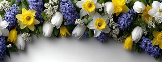 A bouquet of flowers is shown on a white background photo