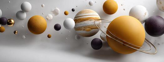 A group of planets and other objects are shown photo
