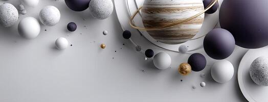 A group of planets and other objects are arranged in a circle photo