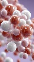 A bunch of red and white balls floating in the air photo