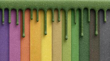A rainbow colored background with a drip of paint photo